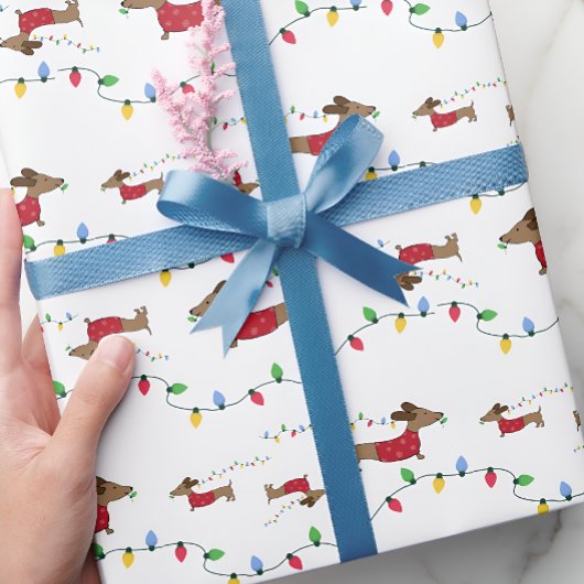 ダシュント盗みクリスマスツリーのライトギフトラップ ラッピングペーパー