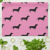 ダシュント短毛 – シルエット1 キッチンタオル (折り畳み)