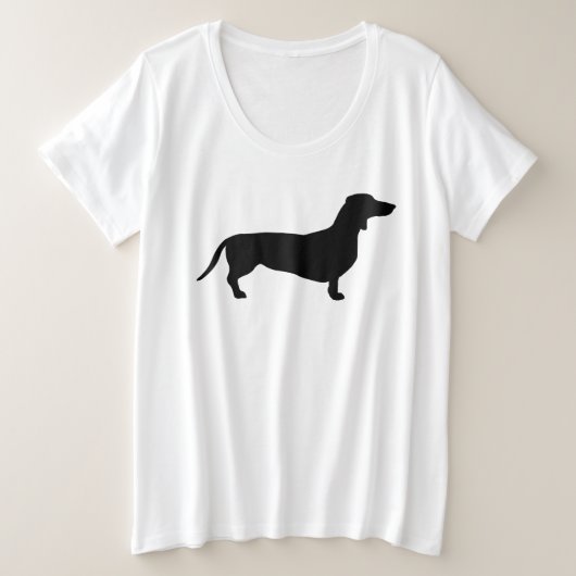 ダシュント短毛 – シルエット1 プラスサイズTシャツ (デザイン正面)