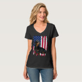 ダシュント米国国旗のシャツ7月4日 Tシャツ (正面フル)