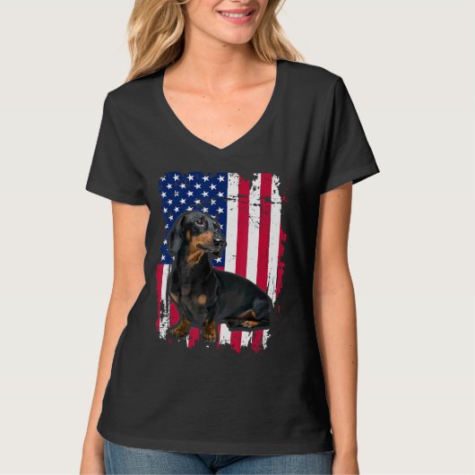 ダシュント米国国旗のシャツ7月4日 Tシャツ (正面)
