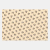 ダシュント絵を描ロン毛赤のオリジナルドッグアート ラッピングペーパーシート (正面)