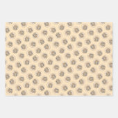 ダシュント絵を描ロン毛赤のオリジナルドッグアート ラッピングペーパーシート (正面)