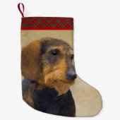 ダシュント絵画オリジナルドッグアート スモールクリスマスストッキング (正面)
