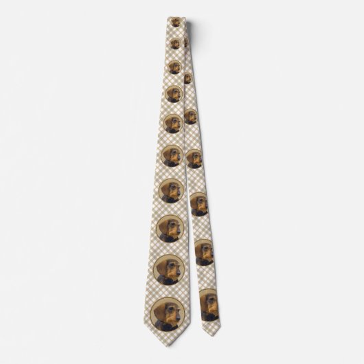 ダシュント絵画オリジナルドッグアート ネクタイ (正面)