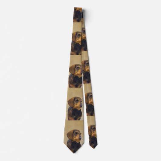 ダシュント絵画オリジナルドッグアート ネクタイ (正面)