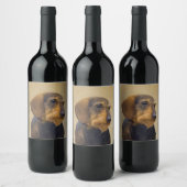 ダシュント絵画オリジナルドッグアート ワインラベル (ボトル)