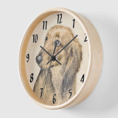 ダシュント絵画オリジナルドッグアート 壁時計 (傾斜)