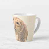 ダシュント絵画（長髪） - Dog Artオリジナル カフェラテマグ (右アングル)