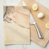 ダシュント絵画(長髪) - Dog Artオリジナル キッチンタオル (四つ折り)