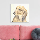 ダシュント絵画（長髪） - Dog Artオリジナル キャンバスプリント (インサイチュ (リビング))