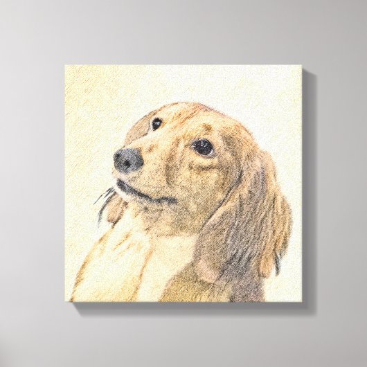 ダシュント絵画(長髪) - Dog Artオリジナル キャンバスプリント (正面)