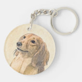 ダシュント絵画（長髪） - Dog Artオリジナル キーホルダー (裏面)