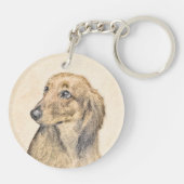 ダシュント絵画(長髪) - Dog Artオリジナル キーホルダー (裏面)