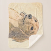 ダシュント絵画(長髪) - Dog Artオリジナル シェルパブランケット (正面)