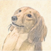 ダシュント絵画（長髪） - Dog Artオリジナル シール (正面)