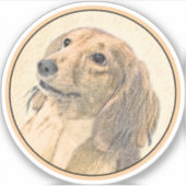 ダシュント絵画(長髪) - Dog Artオリジナル シール (正面)