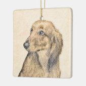 ダシュント絵画(長髪) - Dog Artオリジナル セラミックオーナメント (左)
