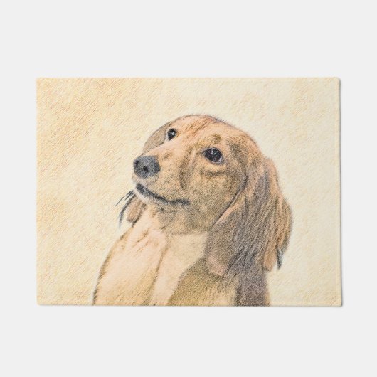 ダシュント絵画(長髪) - Dog Artオリジナル ドアマット (正面)
