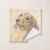 ダシュント絵画(長髪) - Dog Artオリジナル バスタオルセット (ウォッシュタオル)