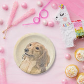 ダシュント絵画（長髪） - Dog Artオリジナル ペーパープレート (パーティー)