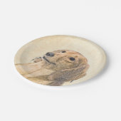 ダシュント絵画（長髪） - Dog Artオリジナル ペーパープレート (アングル)