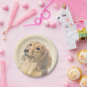 ダシュント絵画(長髪) - Dog Artオリジナル ペーパープレート (パーティー)