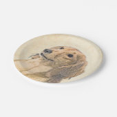 ダシュント絵画(長髪) - Dog Artオリジナル ペーパープレート (アングル)