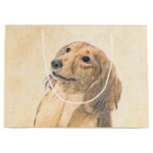 ダシュント絵画（長髪） - Dog Artオリジナル ラージペーパーバッグ (正面)