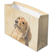 ダシュント絵画（長髪） - Dog Artオリジナル ラージペーパーバッグ (裏面アングル)