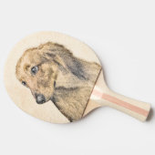 ダシュント絵画（長髪） - Dog Artオリジナル 卓球ラケット (横)