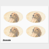 ダシュント絵画(長髪) - Dog Artオリジナル 楕円形シール (シート)