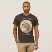ダシュント絵画(長髪) - Dog Artオリジナル Tシャツ (正面フル)