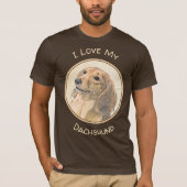 ダシュント絵画(長髪) - Dog Artオリジナル Tシャツ (正面)