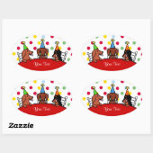 ダシュント誕生日漫画 楕円形シール (シート)