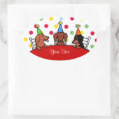 ダシュント誕生日漫画 楕円形シール (バッグ)