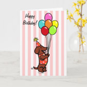 ダシュント誕生日風船 カード (黄色い花)