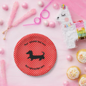 ダシュント赤と白水玉模様紙プレート ペーパープレート (パーティー)