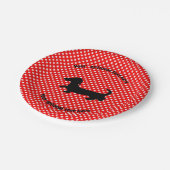 ダシュント赤と白水玉模様紙プレート ペーパープレート (アングル)