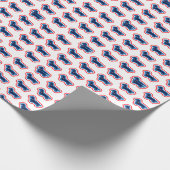 ダシュント赤白と青7月4日 ラッピングペーパー (角)