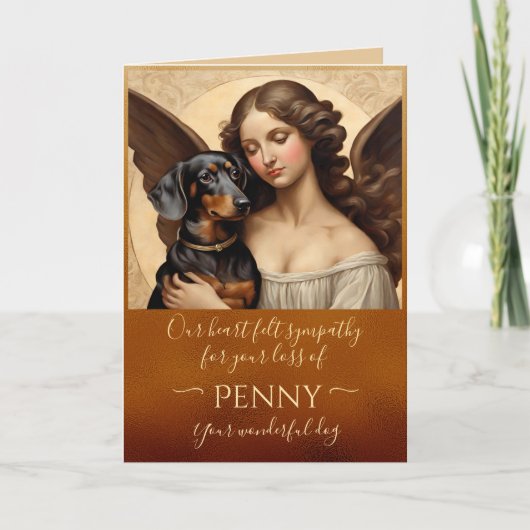 ダシュント銅エンジェルカードの紛失悔やみや弔慰 カード (正面)
