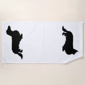 ダシュント長髪 – シルエット1 ビーチタオル (正面)