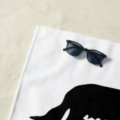 ダシュント長髪 – シルエット1 ビーチタオル (インサイチュ)