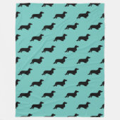 ダシュント長髪 – シルエット1 フリースブランケット (正面)