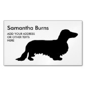 ダシュント長髪 – シルエット1 マグネット名刺 (正面)