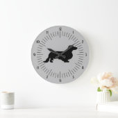 ダシュント長髪 – シルエット1 ラージ壁時計 (ホーム)