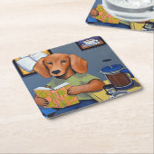 ダシュント飲みコーヒーコースター スクエアペーパーコースター (アングル)