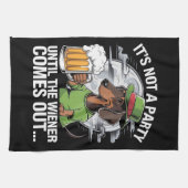 ダシュント・アイリッシュ・ビアウィナーまでパーティーではない キッチンタオル (横)