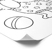 ダシュント・ウィーナー犬とボールの着色ページ ポスター (角)