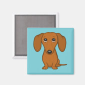 ダシュント |ウィーナー犬 |かわいいドキシーの漫画の犬 マグネット (正面/裏面)
